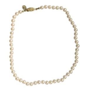 Vintage Pearl Signed ICING Goldtone Faux light pink Pearls 16" L Necklace NWOT